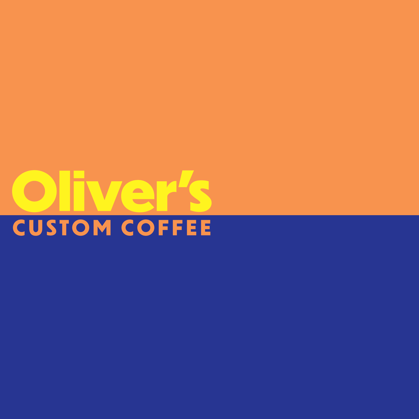 Box top for Oliver's Custom Coffee