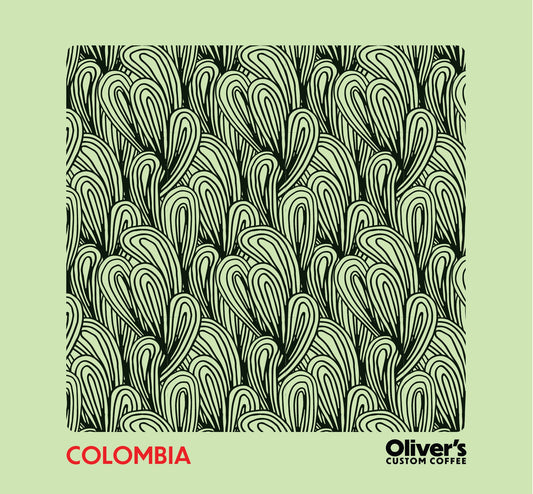 Front of Colombia packaging, featuring grow illustration